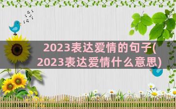 2023表达爱情的句子(2023表达爱情什么意思)