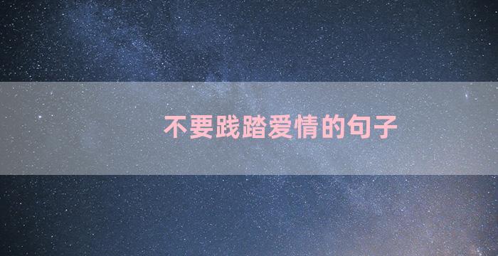 不要践踏爱情的句子