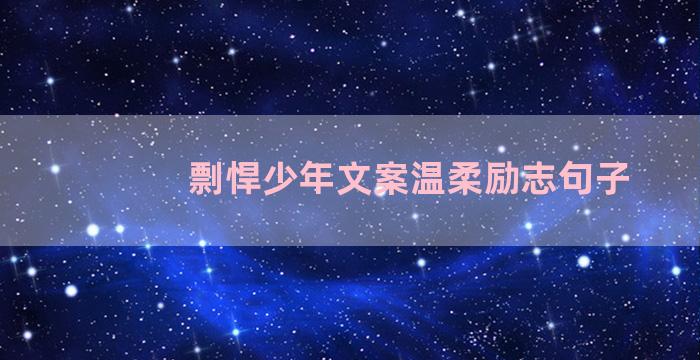 剽悍少年文案温柔励志句子