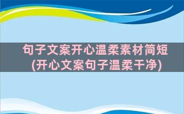 句子文案开心温柔素材简短(开心文案句子温柔干净)