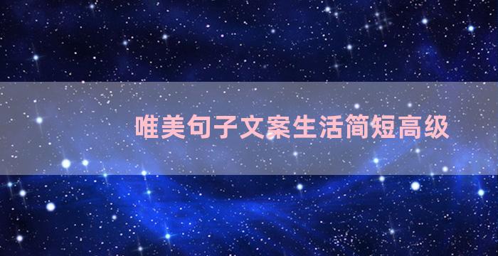 唯美句子文案生活简短高级