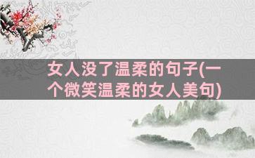 女人没了温柔的句子(一个微笑温柔的女人美句)