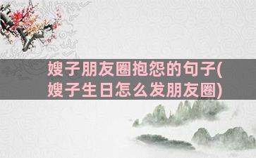 嫂子朋友圈抱怨的句子(嫂子生日怎么发朋友圈)