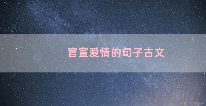 官宣爱情的句子古文