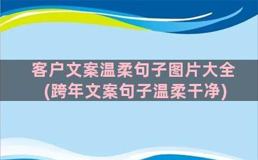 客户文案温柔句子图片大全(跨年文案句子温柔干净)