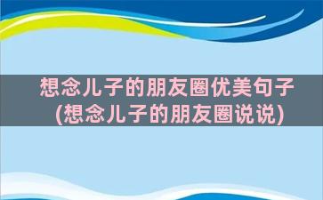 想念儿子的朋友圈优美句子(想念儿子的朋友圈说说)