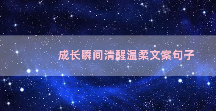 成长瞬间清醒温柔文案句子