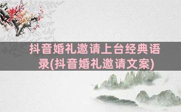 抖音婚礼邀请上台经典语录(抖音婚礼邀请文案)