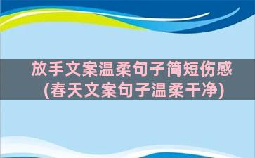 放手文案温柔句子简短伤感(春天文案句子温柔干净)