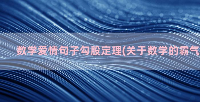 数学爱情句子勾股定理(关于数学的霸气爱情句子)