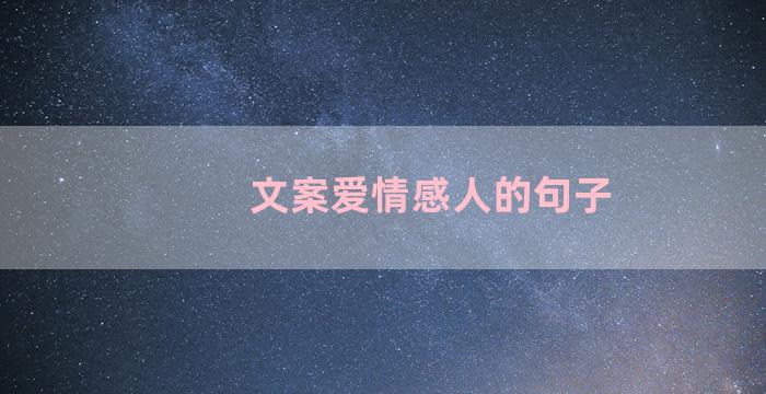 文案爱情感人的句子