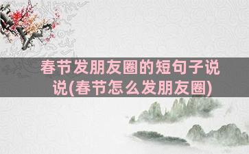 春节发朋友圈的短句子说说(春节怎么发朋友圈)