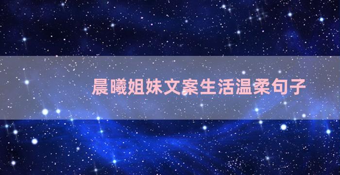 晨曦姐妹文案生活温柔句子