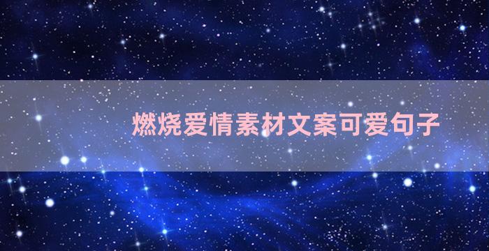 燃烧爱情素材文案可爱句子