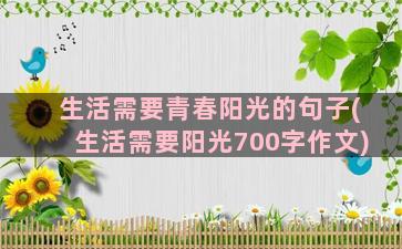 生活需要青春阳光的句子(生活需要阳光700字作文)