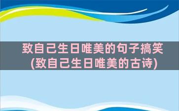 致自己生日唯美的句子搞笑(致自己生日唯美的古诗)