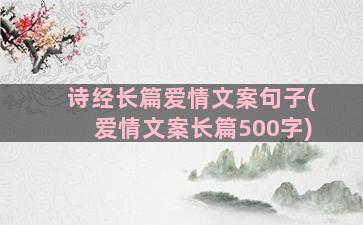 诗经长篇爱情文案句子(爱情文案长篇500字)